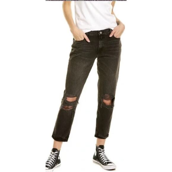 FRAME Denim Le Garcon Wilkinson Destruct Crop Jean Size 27 - Picture 3 of 11